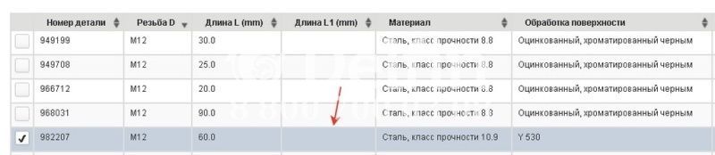 982207 Болт M12X1.75X60 Volvo